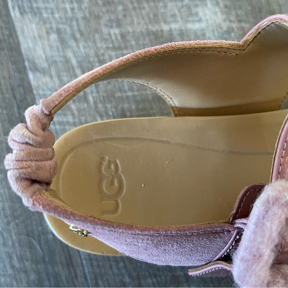UGG LE FLUFF PINK FLUFFY SLING BACK SANDALS SIZE 9 - Picture 4 of 6